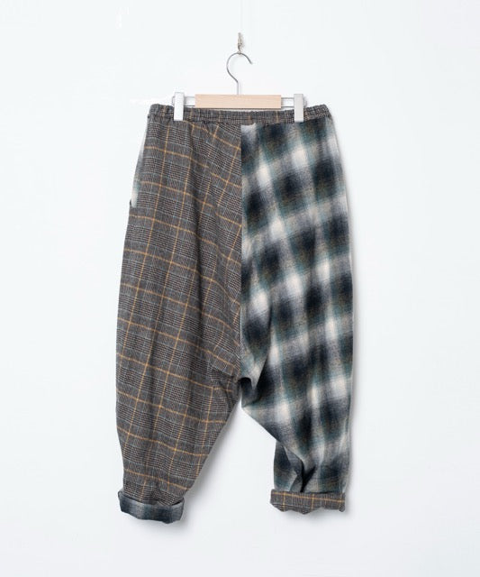 先行予約 STOF / Half flannel check Wide Pants