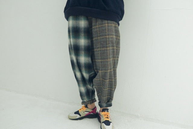 先行予約 STOF / Half flannel check Wide Pants